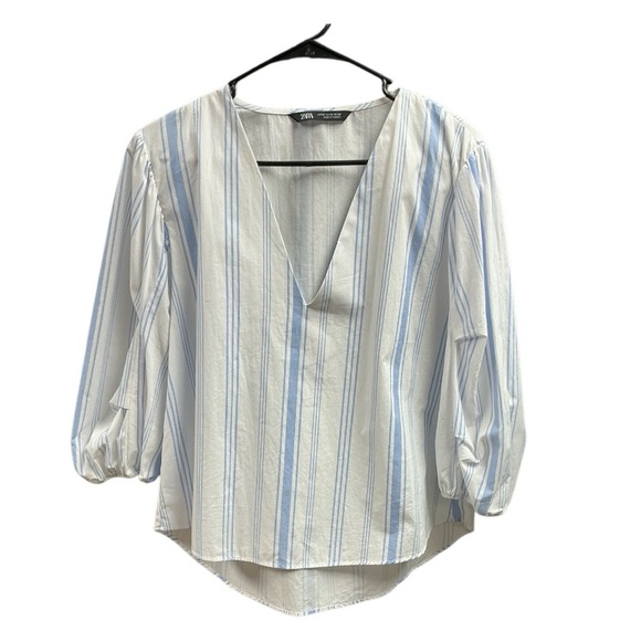 Zara Tops - Zara - NWOT -  Women's Blue Striped Top Size XS